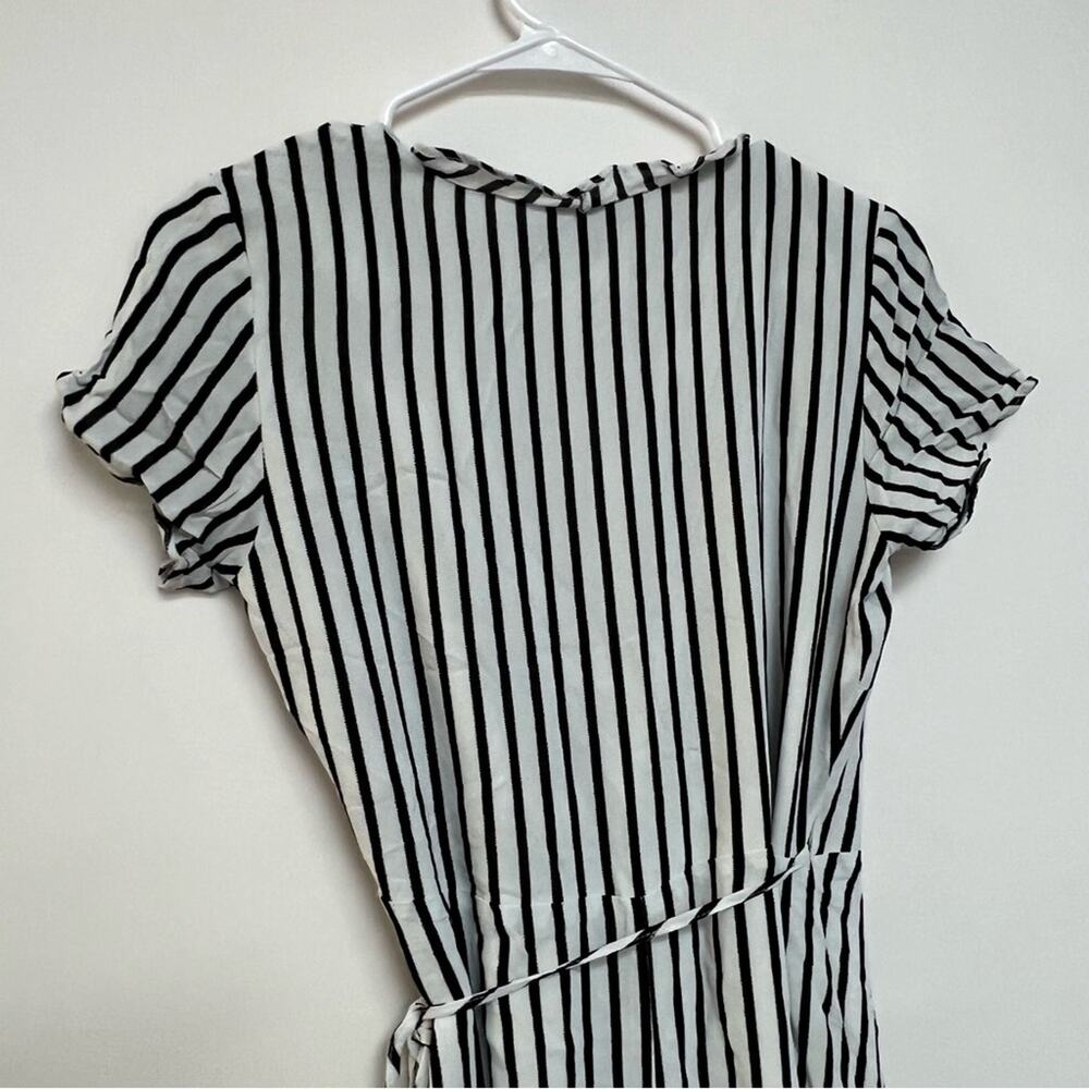 Bardot Adie Maxi Wrap Dress Black and White Striped Short Sleeve US 6 Small $119 - Picture 9 of 11